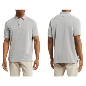Tommy Bahama Shoreline Surf Polo Shirt Regular Fit Classic Casual Gray Medium